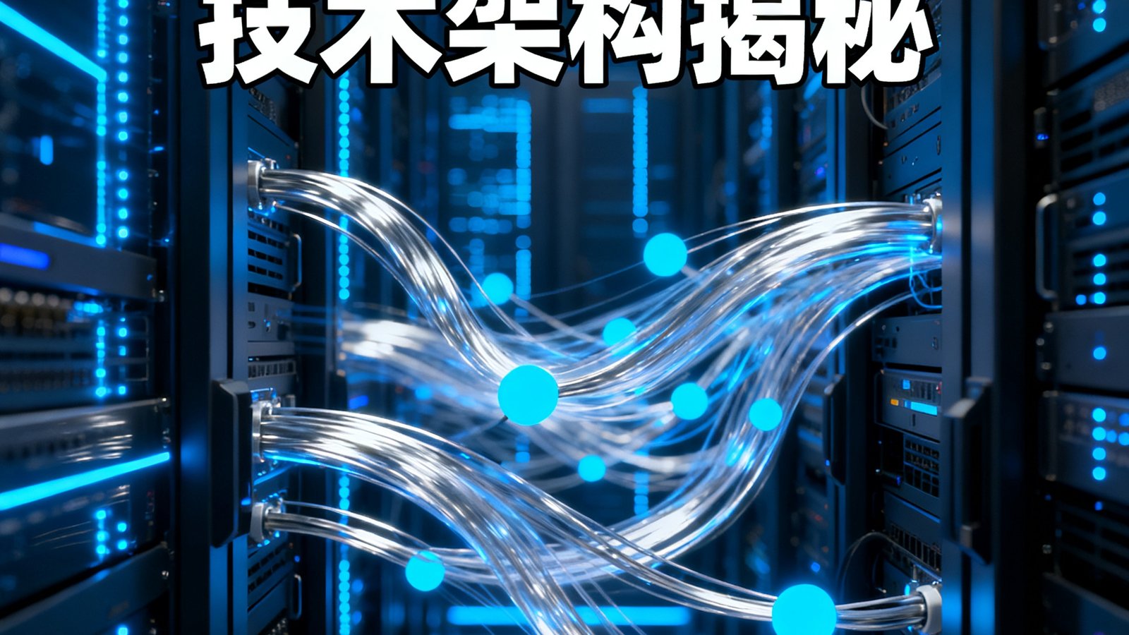 技术文章缩略图，标题为实时比分推送技术架构揭秘，配图为服务器机房蓝色LED灯光线条，数据传输可视化效果呈现流动的光纤网络和节点连接